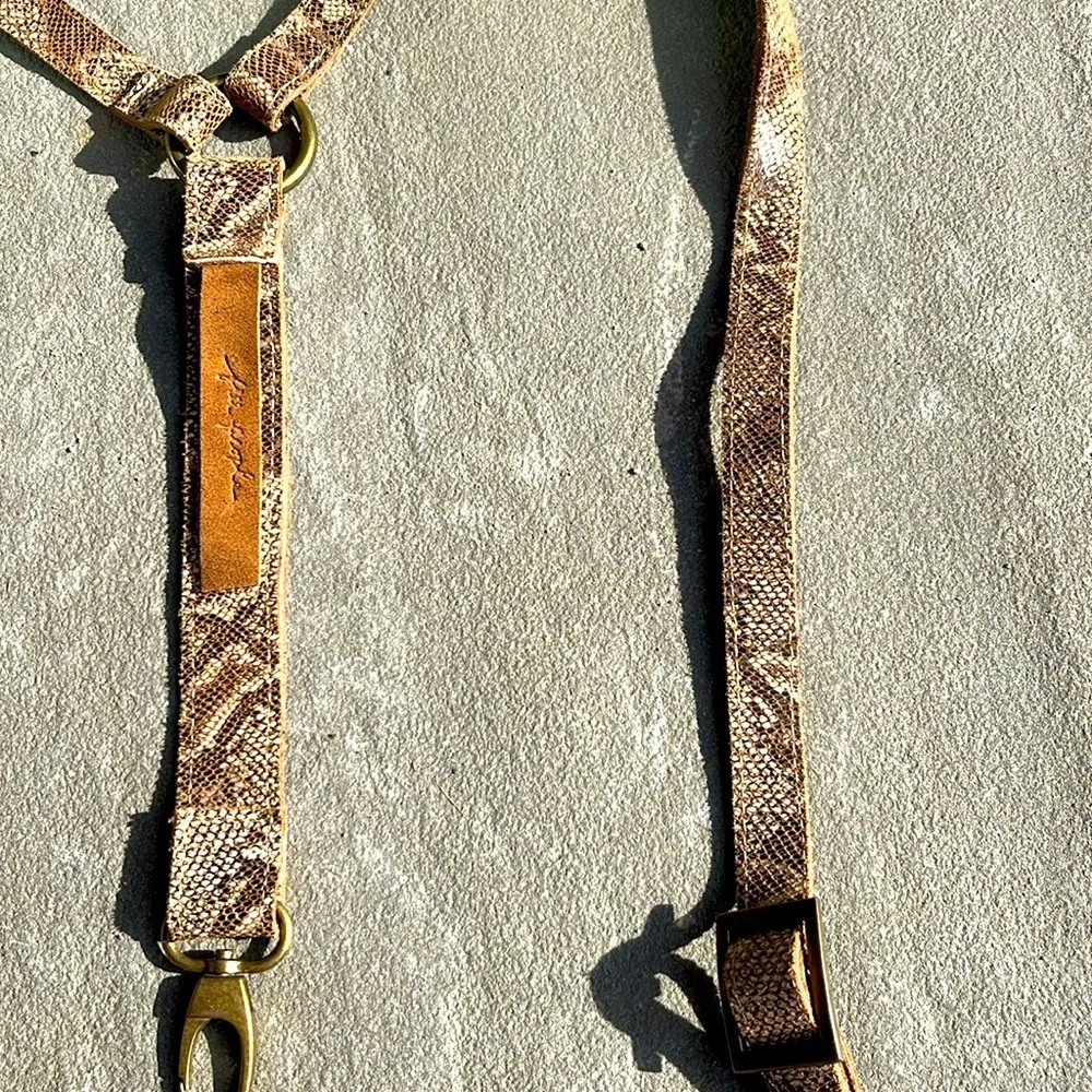New🌟 Free People-Wild Thing Suspenders-Brown & Tan Python,